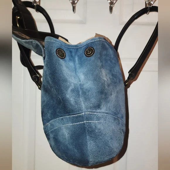 COACH VINTAGE SUEDE, BLUE SOHO-Hampton Satchel 9507 FREE SHIPPING - Picture 6 of 14